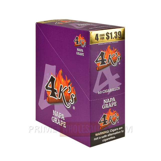 4 Kings Cigarillos 15 Packs of 4 Pre-Priced 1.39 Grape
