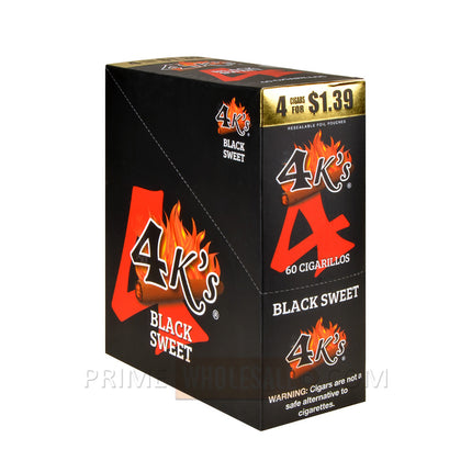 4 Kings Cigarillos 15 Packs of 4 Pre-Priced 1.39 Black Sweet