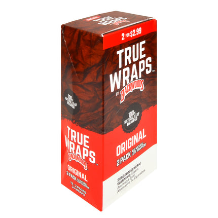 Backwoods True Wraps $2.99 All-Natural Leaf Wrap 12 Packs of 2 Original