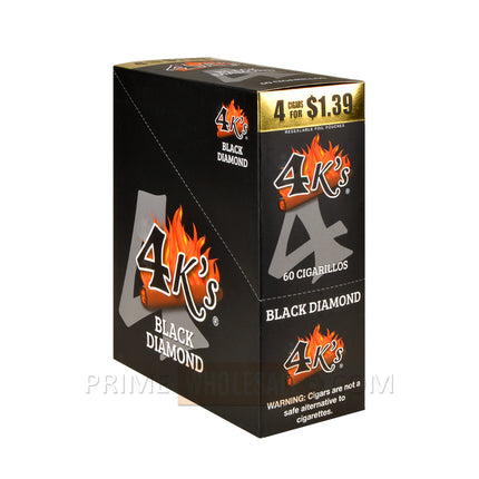 4 Kings Cigarillos 15 Packs of 4 Pre-Priced 1.39 Black Diamond