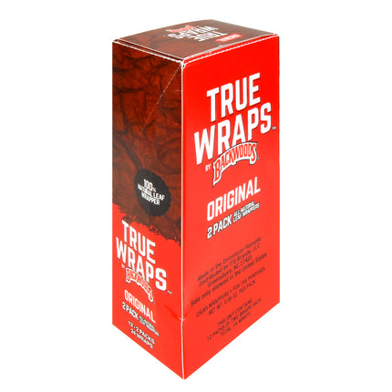 Backwoods True Wraps $2.99 All-Natural Leaf Wrap 12 Packs of 2 Original