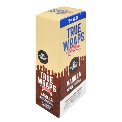 Backwoods True Wraps $2.99 All-Natural Leaf Wrap 12 Packs of 2 Vanilla