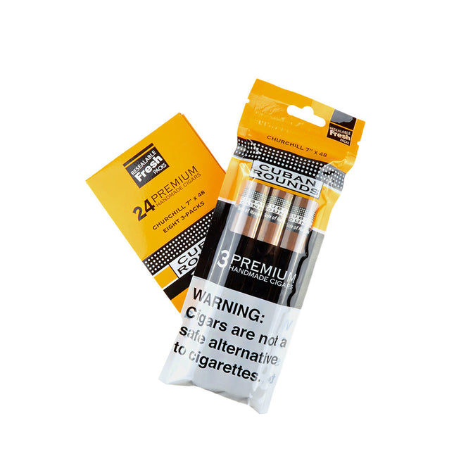 Cuban Rounds Sealed Fresh Churchill Natural Cigars 8 Packs of 3 2