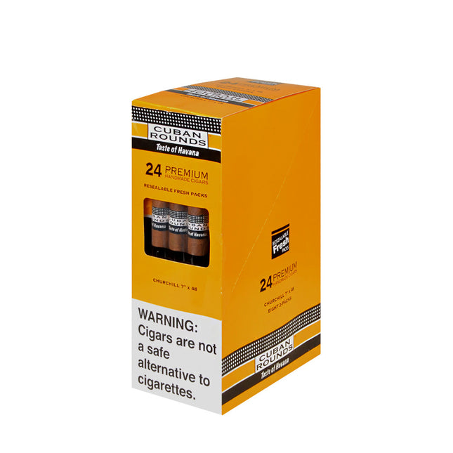 Cuban Rounds Sealed Fresh Churchill Natural Cigars 8 Packs of 3 1