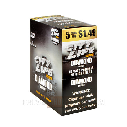 City Life Cigarillos 1.49 Pre-Priced 15 Packs of 5 Cigars Diamond
