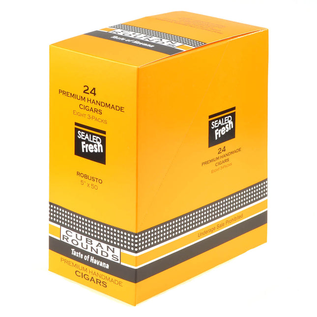 Cuban Rounds Sealed Fresh Robusto Natural Cigars 8 Packs of 3 1