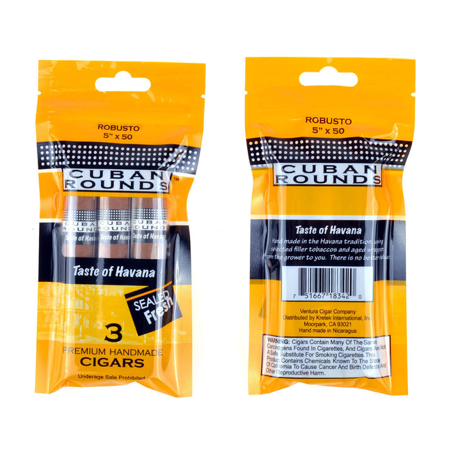 Cuban Rounds Sealed Fresh Robusto Natural Cigars 8 Packs of 3 2