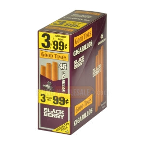 Good Times Cigarillos Blackberry 3 for 99 Cents Pre Priced 15 Packs of 3