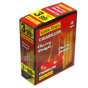 Good Times Cigarillos Cherry Delight 3 for 99 Cents Pre Priced 15 Packs of 3