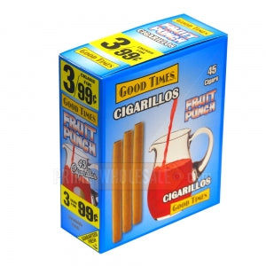 Good Times Cigarillos Fruit Punch 3 for 99 Cents Pre Priced 15 Packs of 3