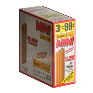 Good Times Mini Cigarillos Sweet Pre Priced 15 Packs of 3
