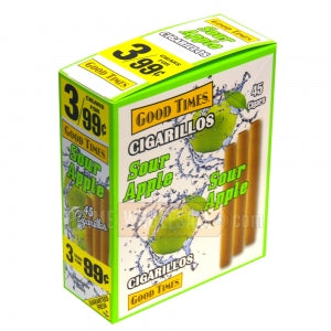 Good Times Cigarillos Sour Apple 3 for 99 Cents Pre Priced 15 Packs of 3