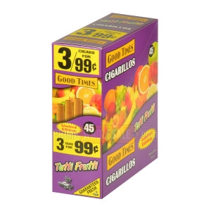 Good Times Cigarillos Tutti Frutti 3 for 99 Cents Pre Priced 15 Packs of 3