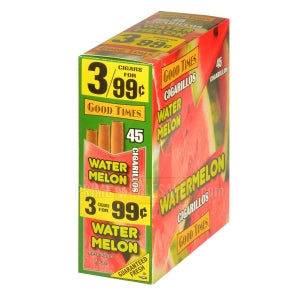 Good Times Cigarillos Watermelon 3 for 99 Cents Pre Priced 15 Packs of 3