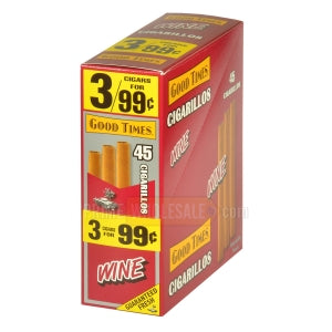 Good Times Cigarillos Wine 3 for 99 Cents Pre Priced 15 Packs of 3