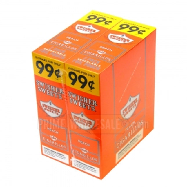Swisher Sweets Peach Cigarillos 99c Pre-Priced 30 Packs of 2