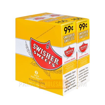 Swisher Sweets Banana Smash Cigarillos 99c Pre-Priced 30 Packs of 2