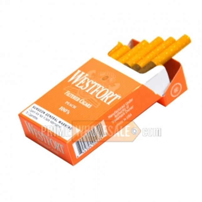 Westfort Peach Filtered Cigars 10 Packs of 20