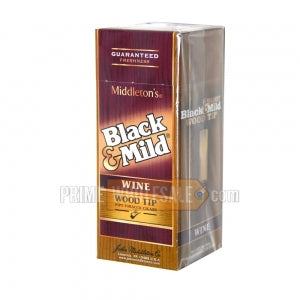 Middleton's Black & Mild Wood Tip Wine Cigars Box of 25